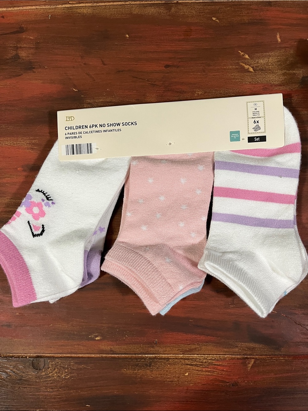 Kids No-Show Sock 3-Pack - Pink, White & Lavender